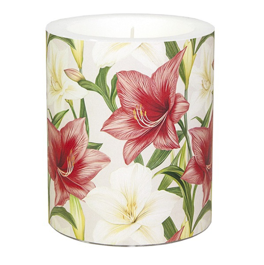 Christmas Lilly Floral Candle 12cm *ETA Nov image 0